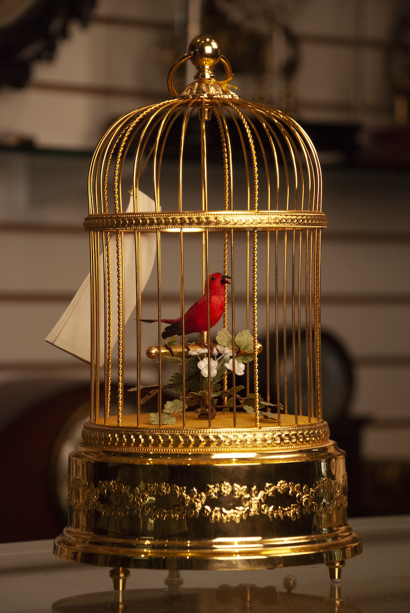 Reuge Gold Plated Singing Bird Cage Automaton | JP Clocks Shop