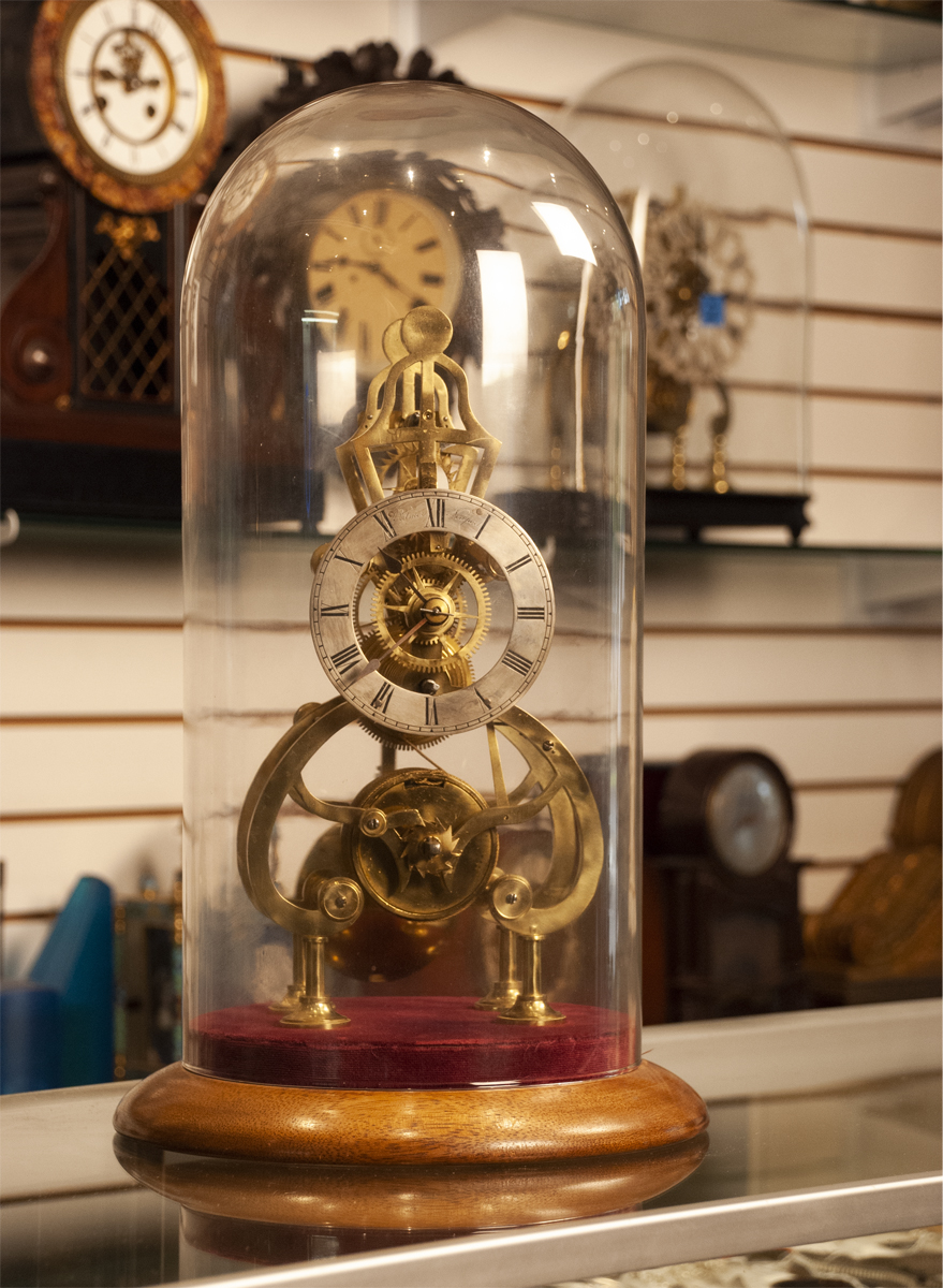 english skeleton clock 19th century