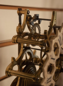 english skeleton clock details 19th century