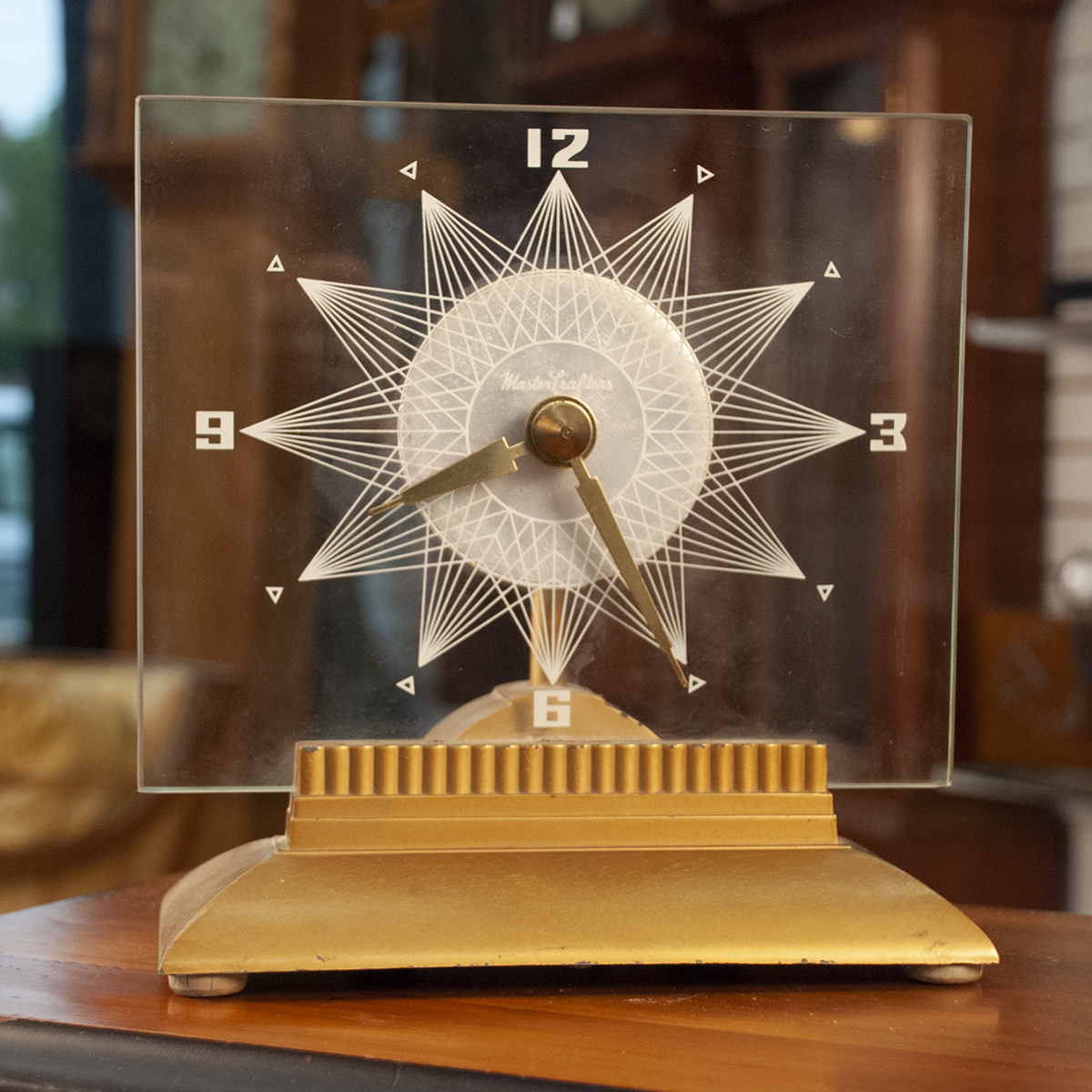 art deco electric clock glowing dial
