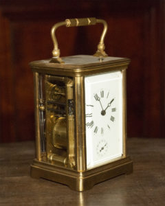 french repeater carriage clock details 1880