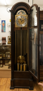 1960 hershel triple chime grandfather clock open