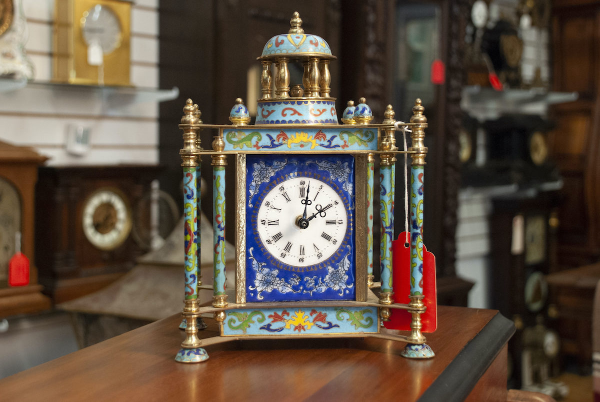 cloisonné enamel clock