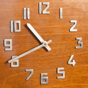 danish art deco wood clock details