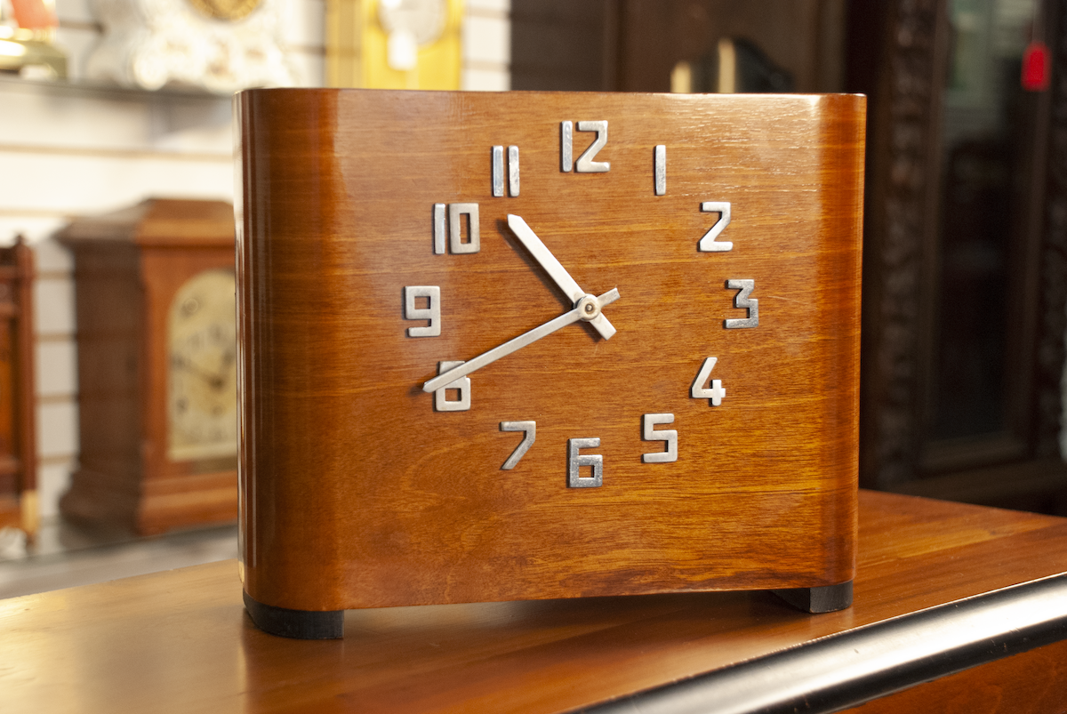 danish art deco wood clock