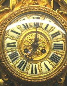 french bronze cartel clock details