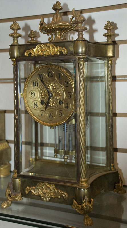 french crystal regulator mantle clock details