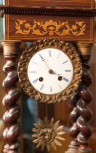 french empire clock rosewood from 1820 details
