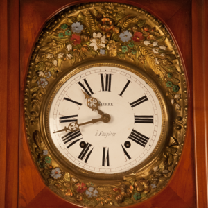 french grandfather clock from 1800s details