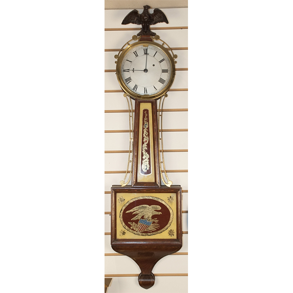 new england banjo clock from 19th century