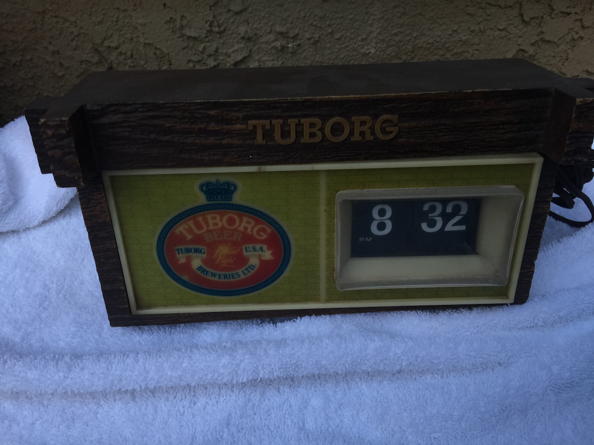 tuborg electric flip clock from 1950-1960