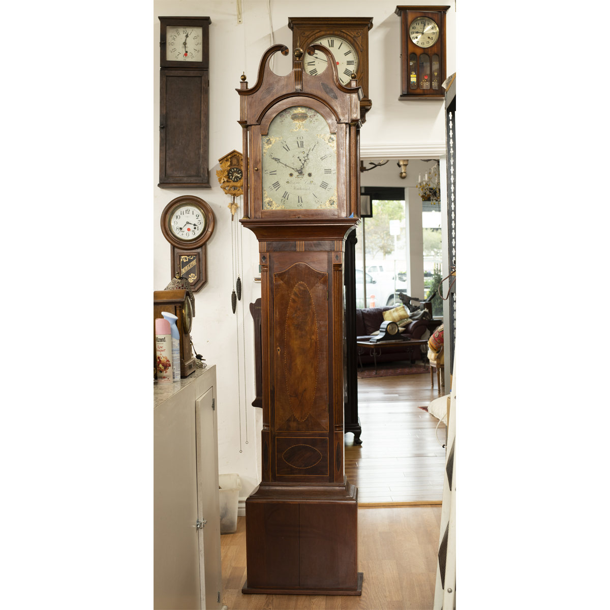 victorian english tall case clock